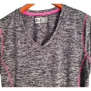 Reebok RBX Performance Women's Black Striped RB Y2K Active Top Shirt  XL